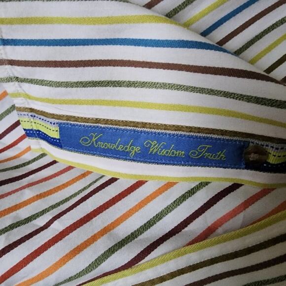 ROBERT GRAHAM COTTON MULTI COLOR STRIPED BUTTON DOWN SIZE MED - Picture 12 of 12